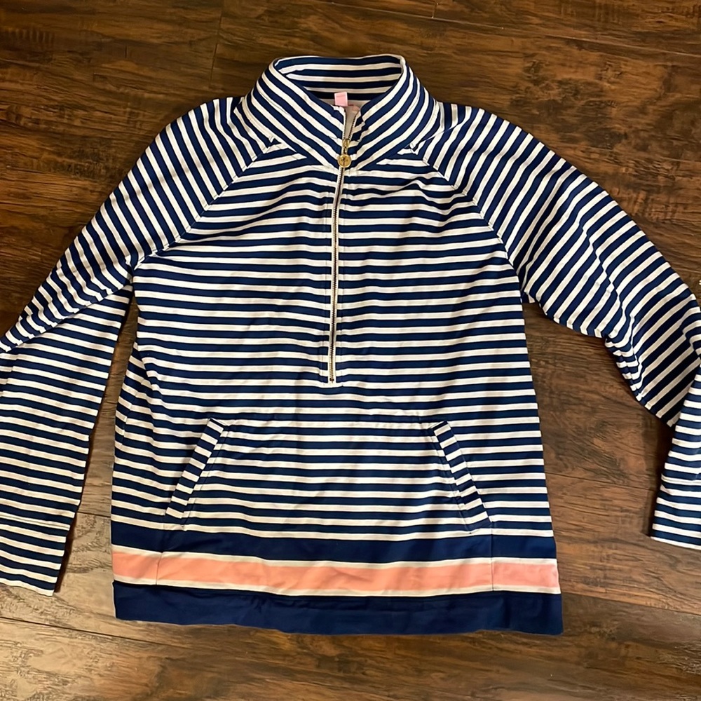 Lilly Pulitzer Navy and White Striped Sweatshirt